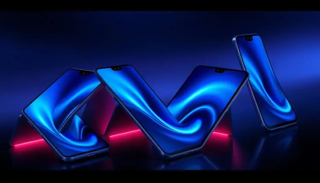 Smartphones com telas flexíveis Smartphones com telas flexíveis